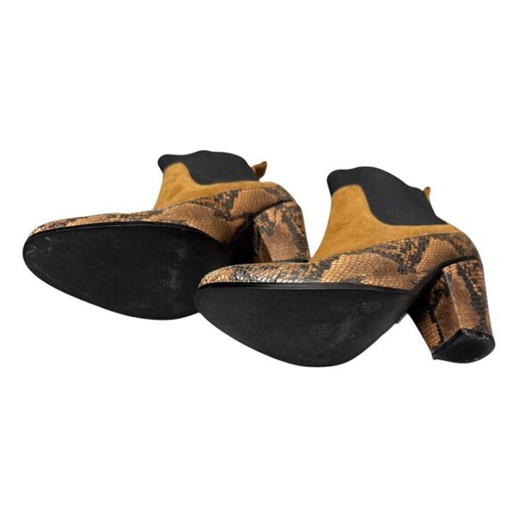 DEE OCLEPPO DEESIGNS LEATHER Luxury Designer Snake Skin Heels Boots Womens 7.5 - Picture 4 of 7